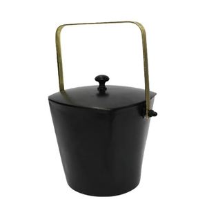 Iron & Brass Barware Ice Bucket Matt Black & Brass Gold Color Metal Ice Bucket for <b>Bar</b> Accessories & <b>Table</b> Top Decoration - Product Image 6