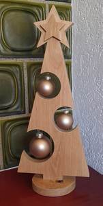 Elegante Árbol de Navidad de Madera para Decoración Festiva del Hogar, Estilo Pino en Miniatura con Base, Árboles Tradicionales de Interior - Product Image 6