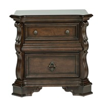 Ensemble de chambre à coucher Liberty Furniture Arbor Place 4 pièces, lit king size en bois massif, finition acajou brun foncé, style antique traditionnel