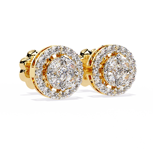 Marquise Cluster Halo <b>Diamond</b> Stud <b>Earrings</b> – 1.5ctw CVD Lab <b>Diamond</b> 10K 14K 18K Solid Rose Gold Screw Back Studs - Product Image 6
