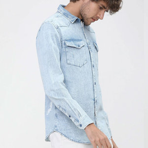 Camisa de Mezclilla para Hombre, Casual, 100% Algodón, Transpirable, de Secado Rápido, Suave, Manga Larga, Cierre de Botones, Cómoda, para Uso Diario - Product Image 4