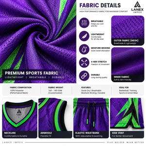 Ensembles d'uniformes de basket-ball personnalisés de qualité supérieure pour les équipes professionnelles, maillots et shorts de basket-ball respirants, vêtements de sport de qualité - Product Image 5