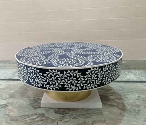 ILAHI's Bone Inlay <b>Table</b> Modern Design Agate Detailing <b>Storage</b> Portable Home Furniture - Product Image 4