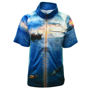 Chemise de pêche personnalisable à manches longues en polyester à séchage rapide avec protection UV et col boutonné - Grandes tailles disponibles - Product Image 1