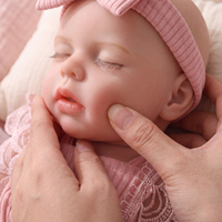 Poupées réalistes en silicone intégral Babeside Lucy de 16 pouces, bébés endormis, poupées nouveau-nés réalistes, fournisseur OEM ODM