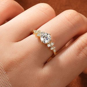 Classic 14K Solid Gold Oval Cut Diamond Engagement <b>Ring</b> Unisex IGI Certified White Diamond Wedding Gift Jewelry - Product Image 3