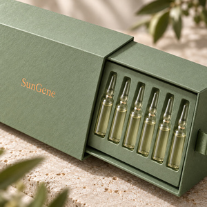 SunGene Sage <b>Drawer</b> Sleeve Box for Six Skincare Ampoules with Fitted <b>Tray</b> - Product Image 4
