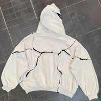 Erkek Yüksek Kalite %100 Pamuk Kışlık Büyük Beden Eskitme Görünümlü Kapüşonlu Sweatshirt Karikatür Desenli Günlük Sokak Giyim Tarzı Özel Tasarım