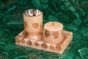 Ensemble d'accessoires pour brûleur d'encens en bois de santal avec incrustation en résine faite à la main, avec boîte cadeau - Product Image 4