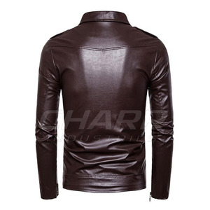 Veste d'hiver en cuir pour homme, coupe confortable, tissu résistant et design moderne pour un usage quotidien - Product Image 2