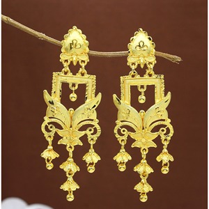 Adornarse con la belleza etérea Pendientes chapados en oro Recién llegados Pendientes chapados en oro únicos Conjuntos de pendientes más vendidos - Product Image 2