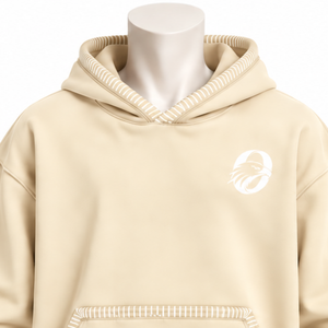 Sweat-shirt à capuche surdimensionné Karem avec bordure cousue, effet vieilli, surpiqûres contrastées, poche kangourou, style streetwear vintage - Product Image 3