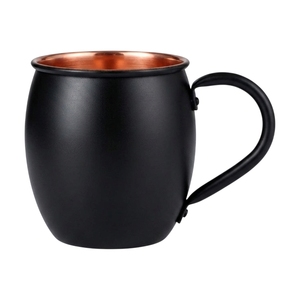 Mug en cuivre pur avec revêtement poudré violet royal de luxe et poignée ergonomique assortie - Mug en cuivre violet mat moderne - Product Image 3