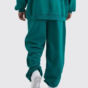 Unisex Green <b>Tracksuit</b> Solid Color Casual Regular Fit Full Length Hooded Sweatshirt Pants Set Drawstring Closure Breathable - Product Image 2
