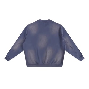 เสื้อสเวตเชิ้ตคอกลมโอเวอร์ไซส์สำหรับผู้ชาย ผ้าฝ้ายฟลีซ 100% สีพื้น ทรงปกติ แขนยาว สวมใส่สบาย ระบายอากาศได้ดี เหมาะสำหรับฤดูหนาว - Product Image 2