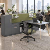 Ensemble de bureau de direction haut de gamme avec armoire de classement et écran de confidentialité pour bureau