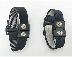 สายรัดข้อมือป้องกันไฟฟ้าสถิตย์ ESD พร้อมสายกราวด์แบบสองขา โพลีเอสเตอร์และสแตนเลสสตีล ความต้านทาน 10e3 โอห์ม สีดำ - Product Image 2