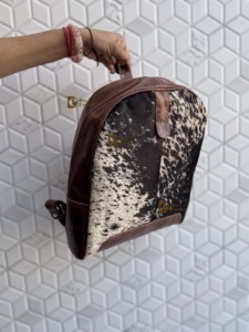 Genuine Leather Handmade Cowhide Fur Leather <b>Backpack</b> Rucksack High Quality Multi Uses <b>Backpack</b> Wholesale Bulk Product - Product Image 3