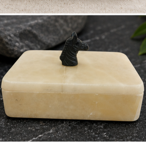 White Marble Cremation Urn <b>Keepsake</b> <b>Box</b> Leaf Knob Memorial Ashes Container for Home Display - Product Image 6