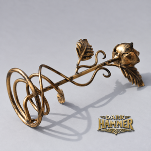 Escultura Decorativa de Rosa Metálica Hecha a Mano con Diseño de Hojas y Espiral, Estilo Antiguo, Decoración Floral para el Hogar - Product Image 2