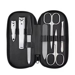 Stainless Steel Nail <b>Kit</b> With Clipper Scissors File In Portable Case For <b>Manicure</b> Adult Use Classic Style - Product Image 1