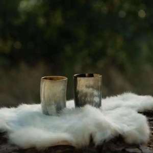 Verre à shot en corne de buffle Royal Artisans, fait main avec ouvre-bouteille en acier, écologique, personnalisable, cadeau pour bar - Product Image 1