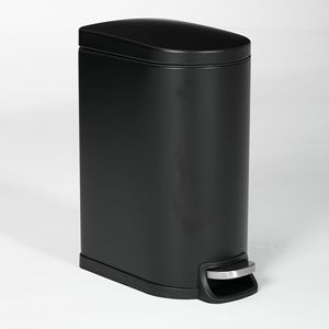 Pattumiera curva in acciaio inossidabile da 10 litri con pedale, secchio interno rimovibile, maniglia con scanalatura per il trasporto, coperchio e bidone per rifiuti di alta qualità - Product Image 1