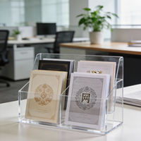 Support de présentation multi-niveaux en acrylique transparent pour brochures, dépliants et magazines, idéal pour bureaux, hôtels et salons professionnels – Personnalisation du logo acceptée – Offre spéciale