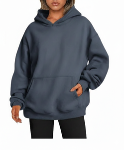Women Street Fashion Oversized Hoodie Casual <b>Winter</b> <b>Top</b> Relaxed Fit Minimal Look Customizable Eco-Friendly Cotton Knitted Front - Product Image 2