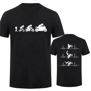 เสื้อยืดผู้ชายทรงปกติ แขนปกติ ผ้าฝ้าย 100% สไตล์ลำลอง พร้อมลายพิมพ์ตามสั่งสำหรับมอเตอร์ไซค์/จักรยานยนต์ - Product Image 1