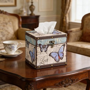 Hammered Metal Tissue Box Cover Decorative Tissue Holder Perfect For Living Room <b>Dining</b> <b>Table</b> Office And Bathroom Countertop - Product Image 1