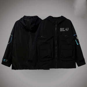 Men's Techwear Tactical <b>Jacket</b> Waterproof Windbreaker Streetwear Cyberpunk Cargo Utility Hooded Coat Hip Hop Urban Outerwear - Product Image 1
