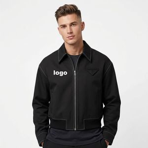 Custom High Quality Men's <b>Winter</b> <b>Waterproof</b> Breathable Oversized Black Fashion Bomber <b>Jacket</b> 100% Polyester - Product Image 1