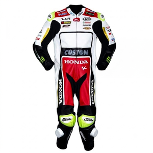 Traje de Carreras MotoCP de Cal Crutchlow, Traje de Cuero Completo Premium de Una Pieza para Días de Pista con Deslizadores, Mono/Traje con Protección Nivel 2 CE - Product Image 1