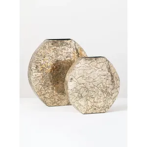 Jarrón de Piso de Hierro Texturizado Estilo Boho Chic Costero, Hecho a Mano, Adorno Interior, ZAHID EXPORTS - Product Image 5