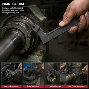 Adjustable Hook Wrench C Type <b>Spanner</b> Industrial Bearing Collar Lock Nut Maintenance Mechanical Hand <b>Tool</b> for Professional Use - Product Image 5