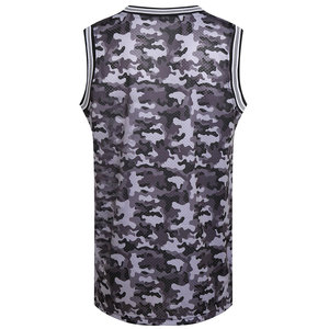 Débardeur respirant à manches courtes grande taille, motif imprimé personnalisé, service OEM, maillot de basketball en polyester/coton à séchage rapide - Product Image 2