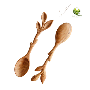 Cuillère à café en bois au design minimaliste, qualité alimentaire, écologique, manche long, capacité 30 ml, marque OEM - Product Image 5