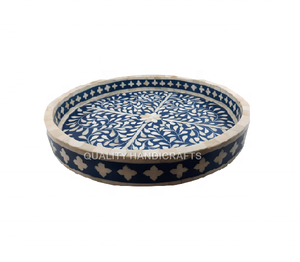 Plateaux de service en bois avec incrustations d'os de qualité supérieure, base en bois, 30x20x5cm, certifiés EPCH pour les hôtels et les restaurants en Inde - Product Image 3