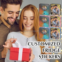 Service d'impression personnalisée : Aimant de réfrigérateur musical avec couvercle transparent, aimant vierge à coller, aimant de réfrigérateur photo DIY, haut-parleur Bluetooth musical
