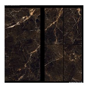 Golden Vein Black 600x1200mm High Glossy Porcelain Floor <b>Wall</b> Tiles Multi Colour Vein Black Porcelain Tiles Artistic Multi Vein - Product Image 3