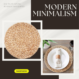 Dai Ngan Dzung, fournisseur fiable, nappe de table ronde en jacinthe d'eau naturelle, écologique, motif floral personnalisable, faite à la main - Product Image 6