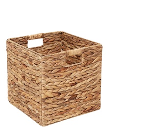 Paniers de rangement pliables en forme de rectangle au design moderne, ensemble d'articles divers multifonctionnels en osier tissé à la main en coton et feutre - Product Image 1