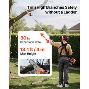 26cc 2-Cycle Gas <b>Power</b> Handheld Hedge <b>Trimmer</b> 6-in-1 Weed Eater Extension Pole Protective Gear Set Including String <b>Trimmer</b> - Product Image 4