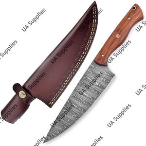 Couteau de Chef Professionnel en Acier Damas Forgé à la Main Ambidextre avec Manche Ergonomique en Bois de Palissandre Haute Qualité OEM/ODM Faible MOQ - Product Image 2