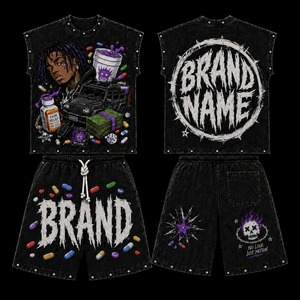 2026 Custom Men Tracksuit <b>Set</b> Zip up Baggy Streetwear Washed Distressed Tracksuit Blotchy <b>Spray</b> Wash TAHAD Casual Tracksuit <b>Set</b> - Product Image 6