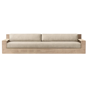Canapé d'extérieur de style minimaliste moderne en teck durable, canapé de salon contemporain avec coussins moelleux, mobilier de jardin de luxe - Product Image 5