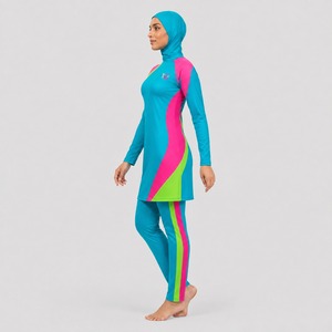 Conjunto de Traje de Baño Islámico Modesto para Mujer, Parte Inferior de Corte Alto, Impresión de Logotipo Multiposición, Ecológico, Transpirable, Bikini Modesto - Product Image 6