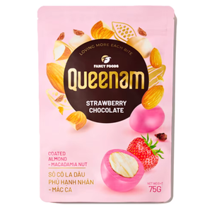 โรงงานขายส่งโดยตรง รับผลิตช็อกโกแลตดรากีแบบ OEM/ODM ฮาลาล 75 กรัม ช็อกโกแลตรสสตรอว์เบอร์รีเคลือบอัลมอนด์และแมคคาเดเมีย - Product Image 1