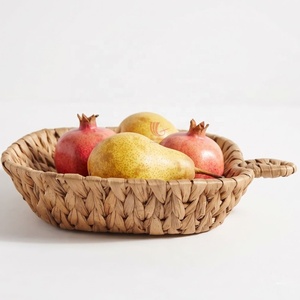 Plateau de rangement tressé en jacinthe d'eau motif citrouille, panier de présentation de fruits pour la décoration intérieure, Halloween - Product Image 3
